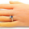 Anillo Multi Piedra 01.213.0018 Oro Laminado, con Zafiro Azul Zirconia Cubica, Pulido, Tono Dorado (One size fits all)