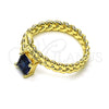 Anillo Multi Piedra 01.213.0018 Oro Laminado, con Zafiro Azul Zirconia Cubica, Pulido, Tono Dorado (One size fits all)