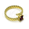 Anillo Multi Piedra 01.213.0018.1 Oro Laminado, con Granate Zirconia Cubica, Pulido, Tono Dorado (One size fits all)