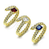 Anillo Multi Piedra 01.213.0018.1 Oro Laminado, con Granate Zirconia Cubica, Pulido, Tono Dorado (One size fits all)