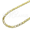Gargantilla Basica 04.319.0005.1.24 Oro Laminado, Diseño de Mariner, Pulido, Tono Dorado (0.80 Gauge, 04 MM Thickness, 24 Inches Length)