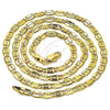 Gargantilla Basica 04.319.0006.1.24 Oro Laminado, Diseño de Pave Mariner, Diamantado, Tono Dorado (Calibre 0.80, Grosor 04 MM, 24 Pulgadas de Largo)