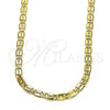 Gargantilla Basica 04.319.0006.1.24 Oro Laminado, Diseño de Pave Mariner, Diamantado, Tono Dorado (Calibre 0.80, Grosor 04 MM, 24 Pulgadas de Largo)