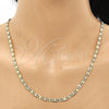 Gargantilla Basica 04.319.0007.1.24 Oro Laminado, Diseño de Mariner, Diamantado, Tono Dorado (0.80 Gauge, 04 MM Thickness, 24 Inches Length)