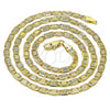 Gargantilla Basica 04.319.0007.1.24 Oro Laminado, Diseño de Mariner, Diamantado, Tono Dorado (0.80 Gauge, 04 MM Thickness, 24 Inches Length)