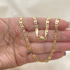 Gargantilla Basica 04.319.0008.1.24 Oro Laminado, Diseño de Mariner, Diamantado, Tono Dorado (0.80 Gauge, 04 MM Thickness, 24 Inches Length)