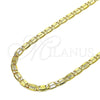 Gargantilla Basica 04.319.0008.1.24 Oro Laminado, Diseño de Mariner, Diamantado, Tono Dorado (0.80 Gauge, 04 MM Thickness, 24 Inches Length)