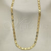 Gargantilla Basica 04.319.0008.1.24 Oro Laminado, Diseño de Mariner, Diamantado, Tono Dorado (0.80 Gauge, 04 MM Thickness, 24 Inches Length)