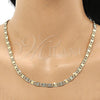Gargantilla Basica 04.319.0009.1.24 Oro Laminado, Diseño de Mariner, Diamantado, Tono Dorado (100 Gauge, 05 MM Thickness, 24 Inches Length)