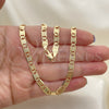 Gargantilla Basica 04.319.0009.1.24 Oro Laminado, Diseño de Mariner, Diamantado, Tono Dorado (100 Gauge, 05 MM Thickness, 24 Inches Length)