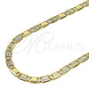 Gargantilla Basica 04.319.0009.1.24 Oro Laminado, Diseño de Mariner, Diamantado, Tono Dorado (100 Gauge, 05 MM Thickness, 24 Inches Length)