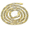 Gargantilla Basica 04.319.0009.1.24 Oro Laminado, Diseño de Mariner, Diamantado, Tono Dorado (100 Gauge, 05 MM Thickness, 24 Inches Length)