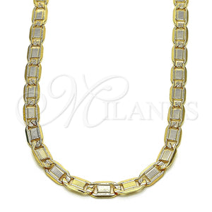 Gargantilla Basica 04.319.0009.1.24 Oro Laminado, Diseño de Mariner, Diamantado, Tono Dorado (100 Gauge, 05 MM Thickness, 24 Inches Length)