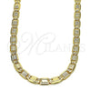 Gargantilla Basica 04.319.0009.1.24 Oro Laminado, Diseño de Mariner, Diamantado, Tono Dorado (100 Gauge, 05 MM Thickness, 24 Inches Length)