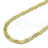 Gargantilla Basica 04.319.0010.1.24 Oro Laminado, Diseño de Mariner, Diamantado, Tono Dorado (Calibre 100, Grosor 05 MM, 24 Pulgadas de Largo)