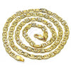 Gargantilla Basica 04.319.0010.1.24 Oro Laminado, Diseño de Mariner, Diamantado, Tono Dorado (Calibre 100, Grosor 05 MM, 24 Pulgadas de Largo)