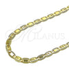 Gargantilla Basica 04.319.0011.1.24 Oro Laminado, Diseño de Pave Mariner, Diamantado, Tono Dorado (Calibre 100, Grosor 05 MM, 24 Pulgadas de Largo)