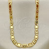 Gargantilla Basica 04.319.0011.1.24 Oro Laminado, Diseño de Pave Mariner, Diamantado, Tono Dorado (Calibre 100, Grosor 05 MM, 24 Pulgadas de Largo)