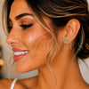 Arete Dormilona 02.26.0289.1 Oro Laminado, Diseño de Mariposa, con Granate and Blanca Micro Pave, Pulido, Tono Dorado