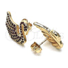 Arete Dormilona 02.26.0290.2 Oro Laminado, Diseño de Cisne, con Rubi Micro Pave, Pulido, Tono Dorado