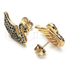 Arete Dormilona 02.26.0290.3 Oro Laminado, Diseño de Cisne, con Multicolor Micro Pave, Pulido, Tono Dorado