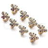 Argolla Huggie 02.26.0292.3.15 Oro Laminado, Diseño de Mariposa, con Multicolor Zirconia Cubica, Pulido, Tono Dorado