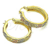 Argolla Mediana 02.380.0099.40 Oro Laminado, Diseño de Mariposa, con Blanca Cristal, Pulido, Tres Tonos