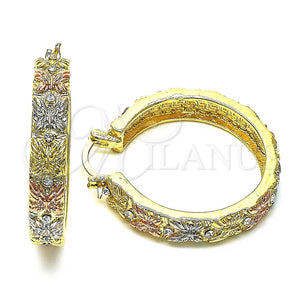 Argolla Mediana 02.380.0099.40 Oro Laminado, Diseño de Mariposa, con Blanca Cristal, Pulido, Tres Tonos