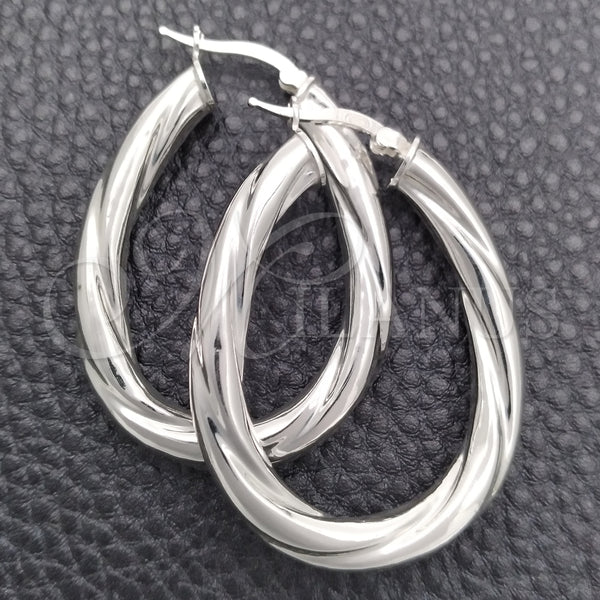 Argolla Mediana 02.389.0100.40 Plata Rodinada, Diseño de Torcido, Diamantado, Tono Plateado