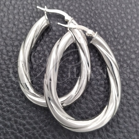 Argolla Mediana 02.389.0100.40 Plata Rodinada, Diseño de Torcido, Diamantado, Tono Plateado
