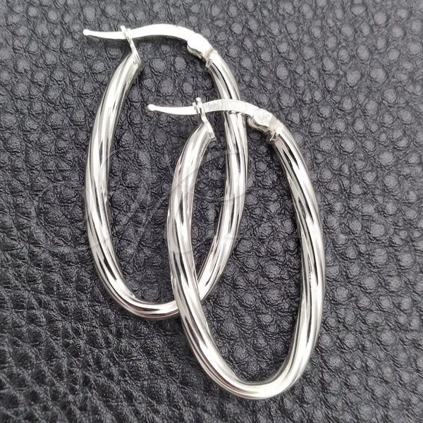 Argolla Mediana 02.389.0102.30 Plata Rodinada, Diseño de Torcido, Diamantado, Tono Plateado