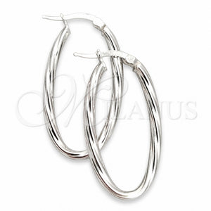 Argolla Mediana 02.389.0102.30 Plata Rodinada, Diseño de Torcido, Diamantado, Tono Plateado