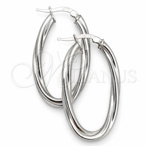 Argolla Mediana 02.389.0103.30 Plata Rodinada, Diseño de Torcido, Diamantado, Tono Plateado