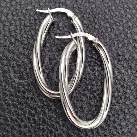 Argolla Mediana 02.389.0103.30 Plata Rodinada, Diseño de Torcido, Diamantado, Tono Plateado
