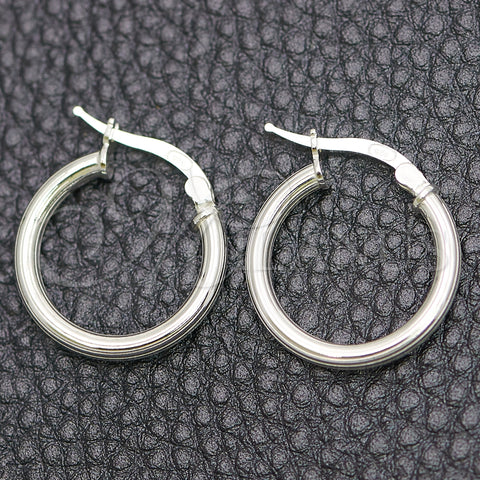 Argolla Pequeña 02.389.0111.15 Plata Rodinada, Pulido, Tono Plateado