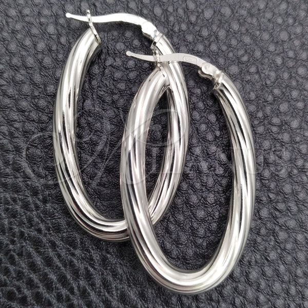 Argolla Mediana 02.389.0117.30 Plata Rodinada, Diseño de Torcido, Diamantado, Tono Plateado