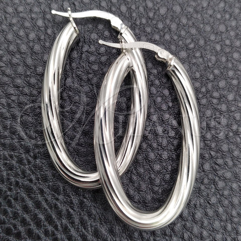Argolla Mediana 02.389.0117.30 Plata Rodinada, Diseño de Torcido, Diamantado, Tono Plateado