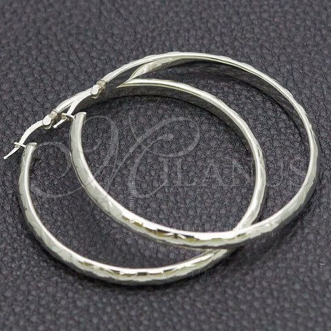 Argolla Grande 02.389.0114.50 Plata Rodinada, Diamantado, Tono Plateado
