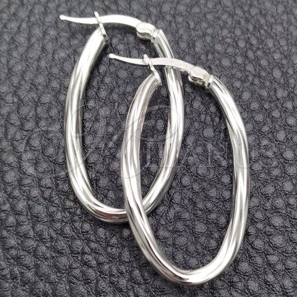 Argolla Mediana 02.389.0118.30 Plata Rodinada, Diseño de Torcido, Diamantado, Tono Plateado