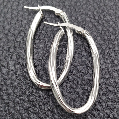 Argolla Mediana 02.389.0118.30 Plata Rodinada, Diseño de Torcido, Diamantado, Tono Plateado