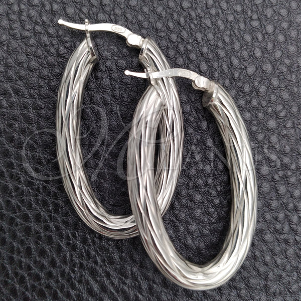 Argolla Mediana 02.389.0120.40 Plata Rodinada, Diseño de Torcido, Diamantado, Tono Plateado