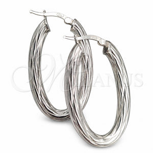 Argolla Mediana 02.389.0120.40 Plata Rodinada, Diseño de Torcido, Diamantado, Tono Plateado