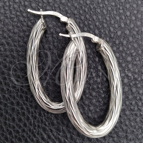 Argolla Mediana 02.389.0120.40 Plata Rodinada, Diseño de Torcido, Diamantado, Tono Plateado