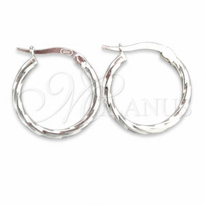 Argolla Pequeña 02.389.0127.15 Plata Rodinada, Diseño de Torcido, Diamantado, Tono Plateado