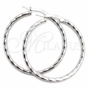 Argolla Mediana 02.389.0127.30 Plata Rodinada, Diseño de Torcido, Diamantado, Tono Plateado