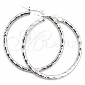 Argolla Mediana 02.389.0127.30 Plata Rodinada, Diseño de Torcido, Diamantado, Tono Plateado