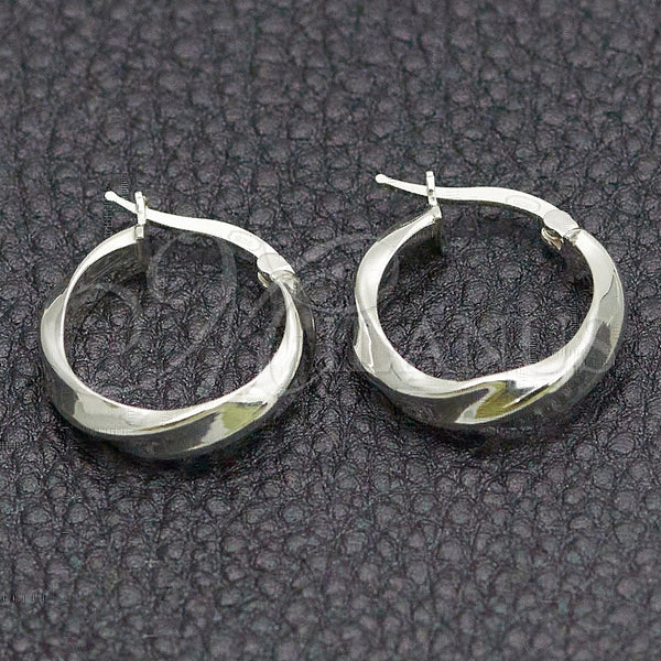 Argolla Pequeña 02.389.0132.15 Plata Rodinada, Diseño de Torcido, Diamantado, Tono Plateado