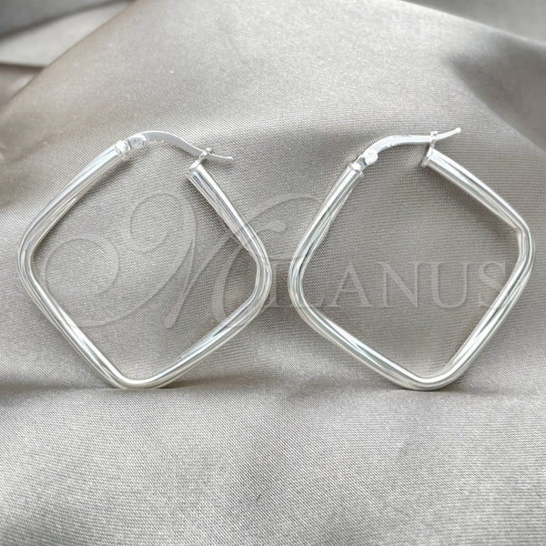 Argolla Mediana 02.389.0140.25 Plata Rodinada, Diseño de Torcido, Pulido, Tono Plateado