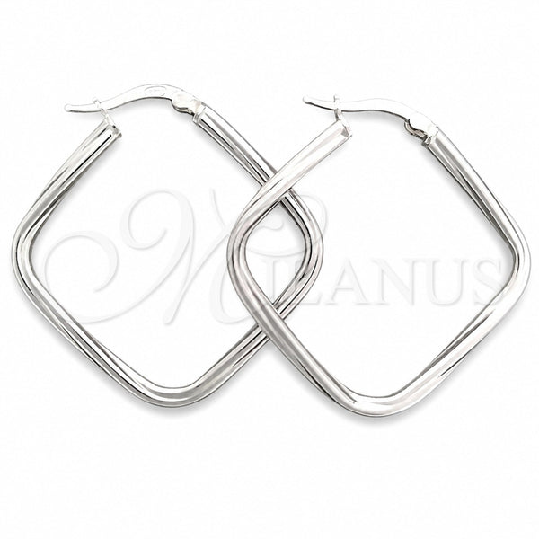 Argolla Mediana 02.389.0140.25 Plata Rodinada, Diseño de Torcido, Pulido, Tono Plateado