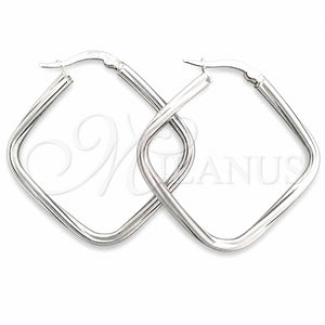 Argolla Mediana 02.389.0140.25 Plata Rodinada, Diseño de Torcido, Pulido, Tono Plateado